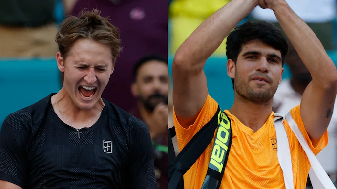 ಮಿಯಾಮಿ ಓಪನ್ ವಿಶ್ವದ ನಂಬರ್ ಒನ್ ಆಟಗಾರ ಕಾರ್ಲೋಸ್ ಅಲ್ಕರಾಜ್, 3ನೇ ಸುತ್ತಿನಲ್ಲಿ ಸೆಬಾಸ್ಟಿಯನ್ ಕೊರ್ಡಾ ವಿರುದ್ಧ ಸೋತರು.