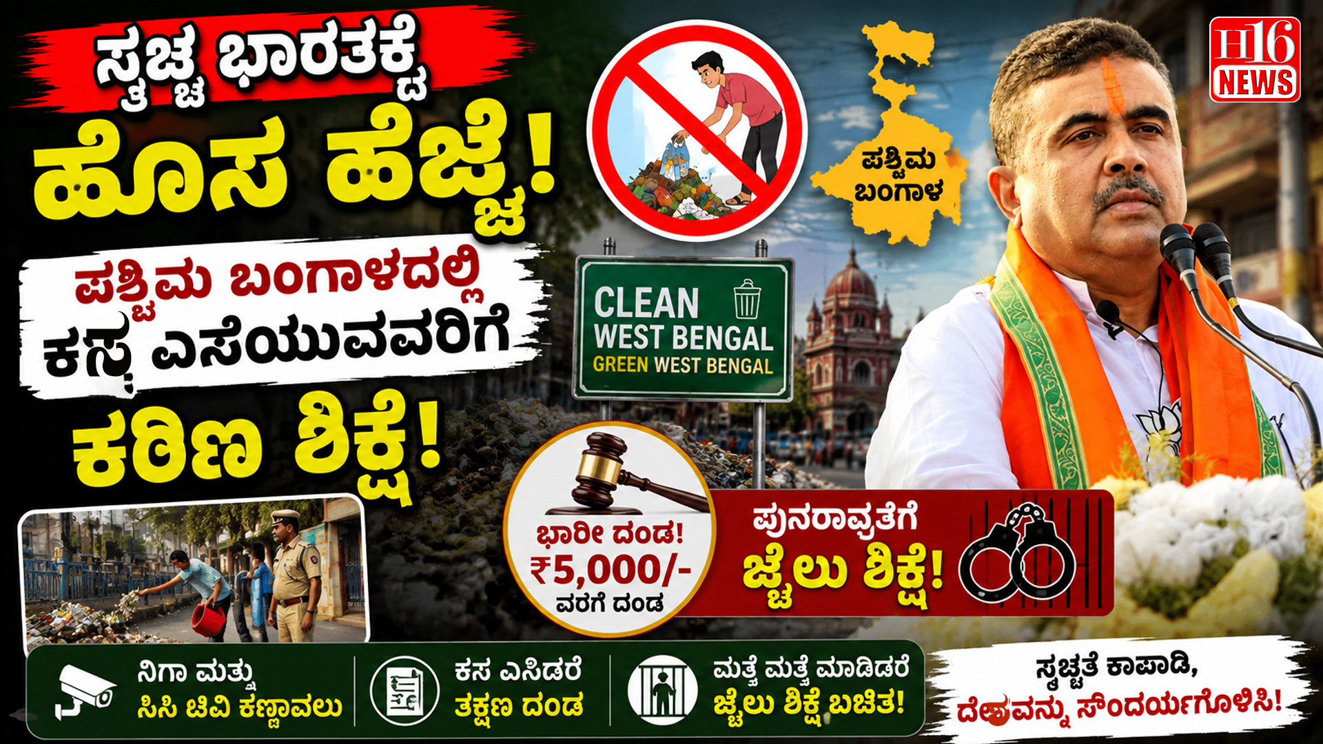 ಸ್ವಚ್ಛ ಭಾರತಕ್ಕೆ ಹೊಸ ಹೆಜ್ಜೆ : ಪಶ್ಚಿಮ ಬಂಗಾಳದಲ್ಲಿ ಕಸ ಎಸೆಯುವವರಿಗೆ ಕಠಿಣ ಶಿಕ್ಷೆ