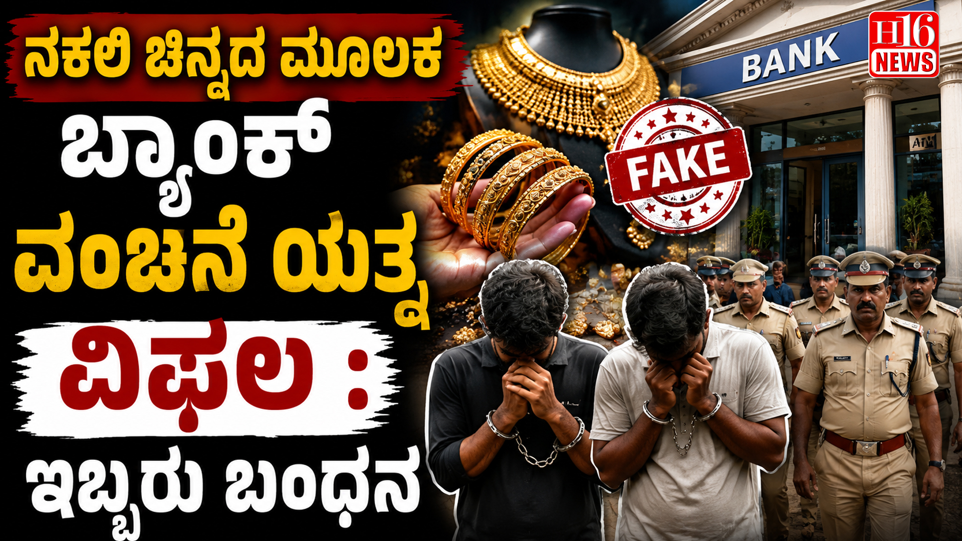 ನಕಲಿ ಚಿನ್ನದ ಮೂಲಕ ಬ್ಯಾಂಕ್ ವಂಚನೆ ಯತ್ನ ವಿಫಲ : ಇಬ್ಬರು ಬಂಧನ