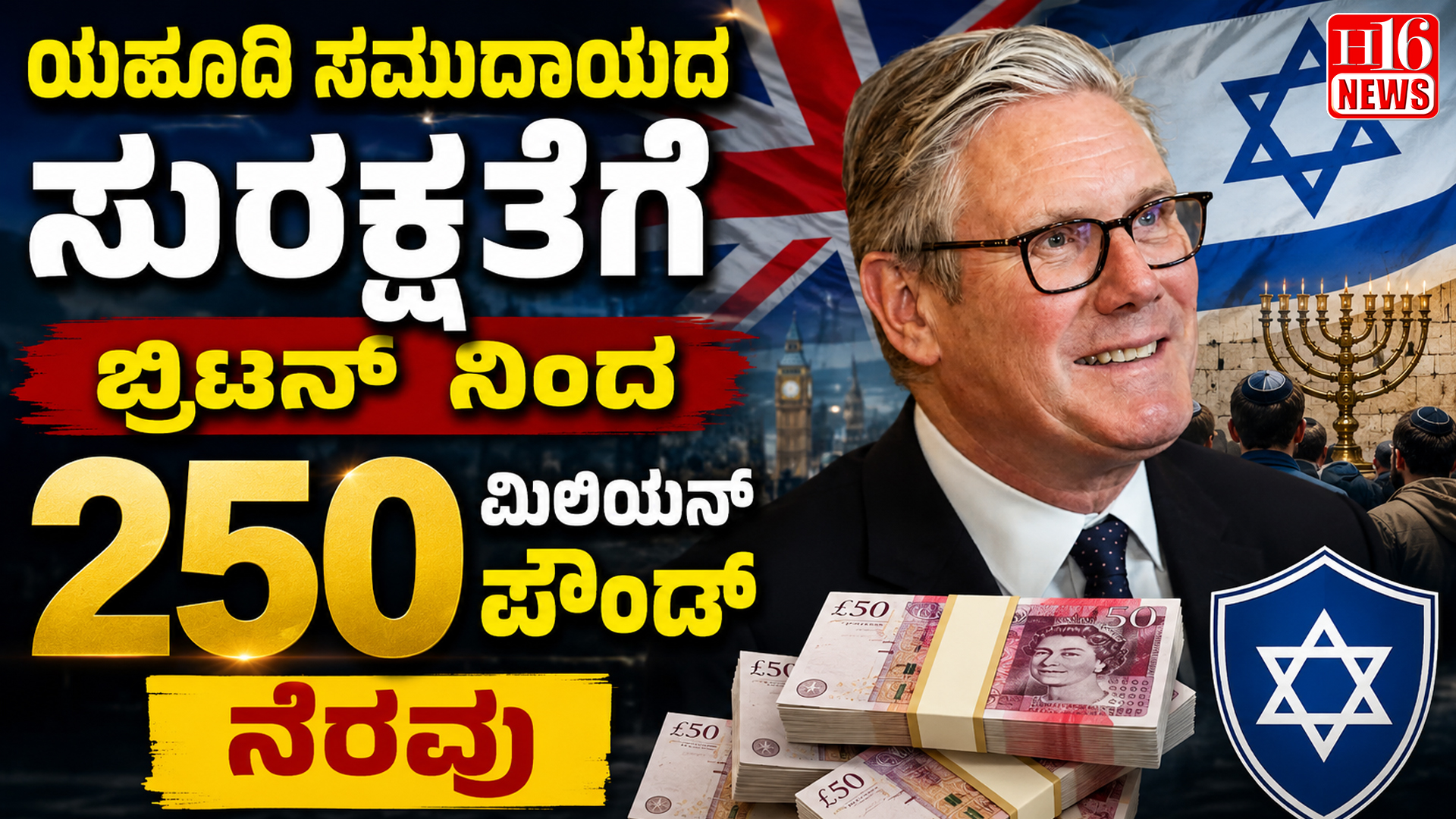 ಯಹೂದಿ ಸಮುದಾಯದ ಸುರಕ್ಷತೆಗೆ ಬ್ರಿಟನ್ ನಿಂದ  250 ಮಿಲಿಯನ್ ಪೌಂಡ್ ನೆರವು